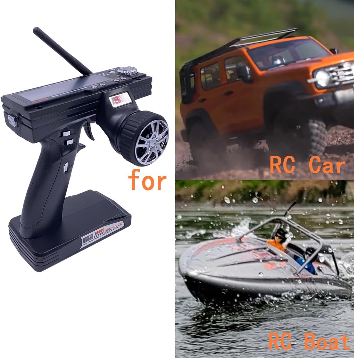 FS-GT3B 3CH RC Transmitter & Receiver FS-GR3E for RC Car Boat Flysky | 3 Channels | Adopting 2.4GHz Flysky AFHDS