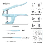 Plastic Snap Fastener Kit with Snaps Pliers (Blue)
