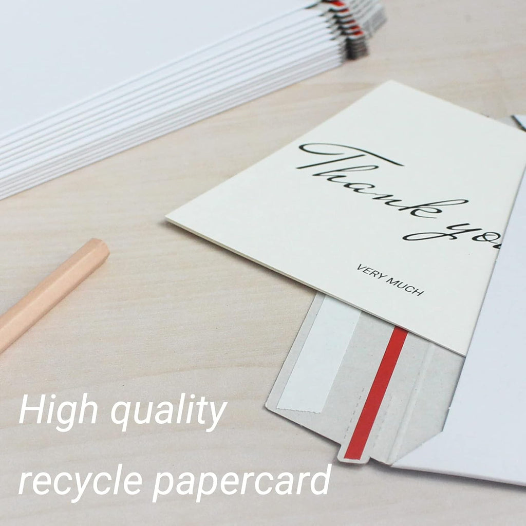 100 Pack 7x9 inch Rigid Mailer Self Seal Photo Document Mailers, Stay Flat White Cardboard Shipping Envelopes White