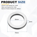 uxcell 2 Sets AXK5070 Thrust Needle Roller Bearings with Washers, ID 50mm