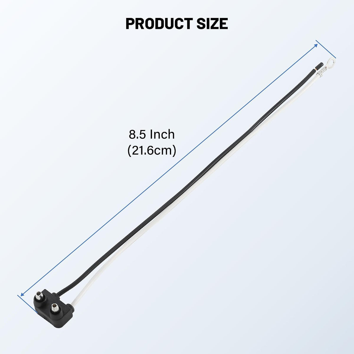 10PCS Truck Trailer 2 Wire Pigtail Harness 8.5" Long, Right Angle 2 Pin Trailer Light Connector Fits with 2" and 2.5"