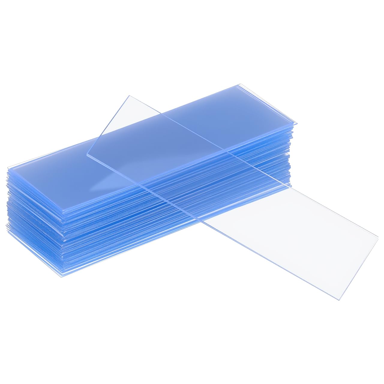 100pcs Plastic Microscope Slides Kit Blank Slides 75 x 25 mm | Transparent Plastic, Disposable Use