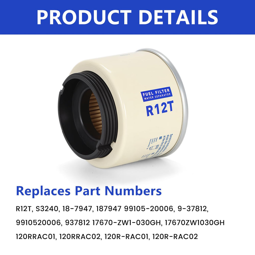 AUIVERED R12T Fuel Filter Water Separator Element
