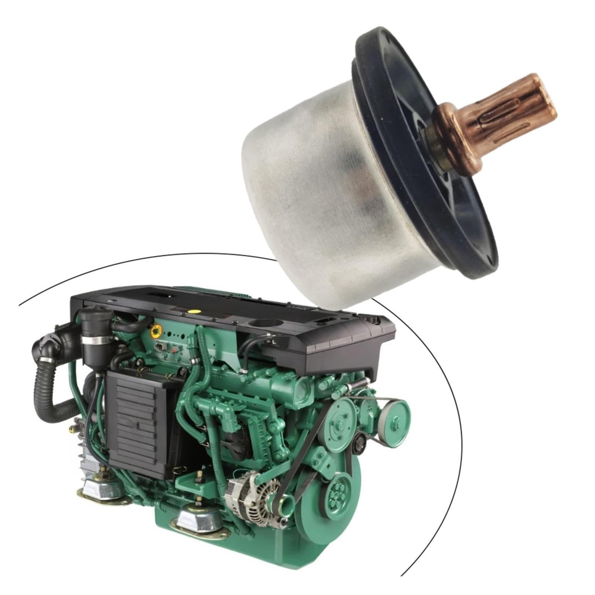 Cooling Thermostat Housing Coolant Compatible for Volvo Penta Sterndrive D4 150-300HP D6 235-480HP 1988-2003 8420968 1676306 3029205 8149186