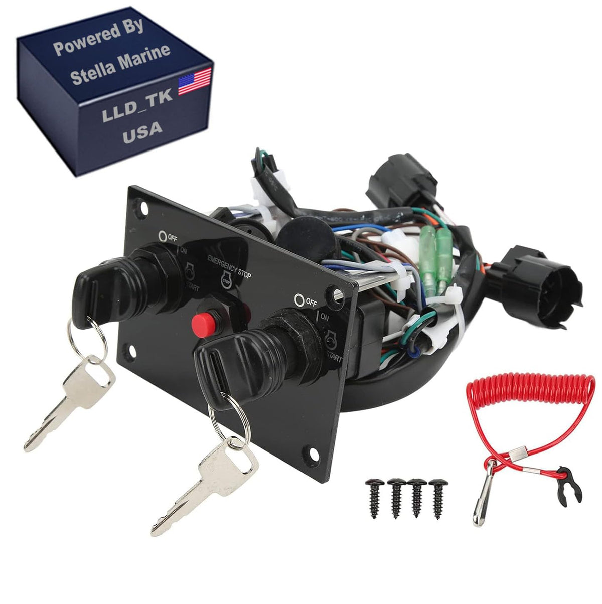 Ignition Key Switch Panel for Suzuki Outboard Dual Twin Engine 37100-96J17