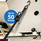 Retractable Transom Boat Tie Down Straps Boat Trailer Tie Down Strap 1x43-Inch, 2500lbs Break Strength with Quick Release Lock (Retractable)