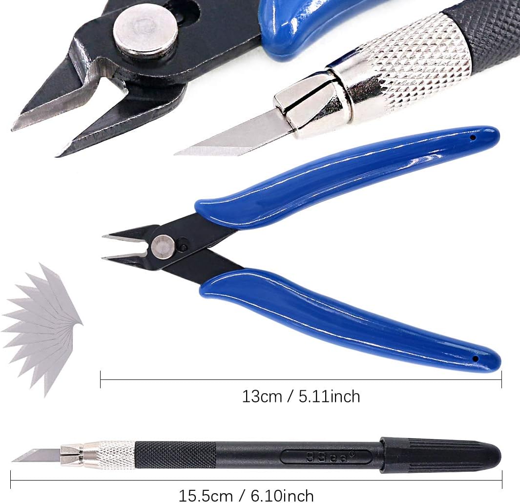 24Pcs Modeler Basic Tools Craft Set Hobby Building Tools Kit Professional Basic Model Building Tools Set for Model