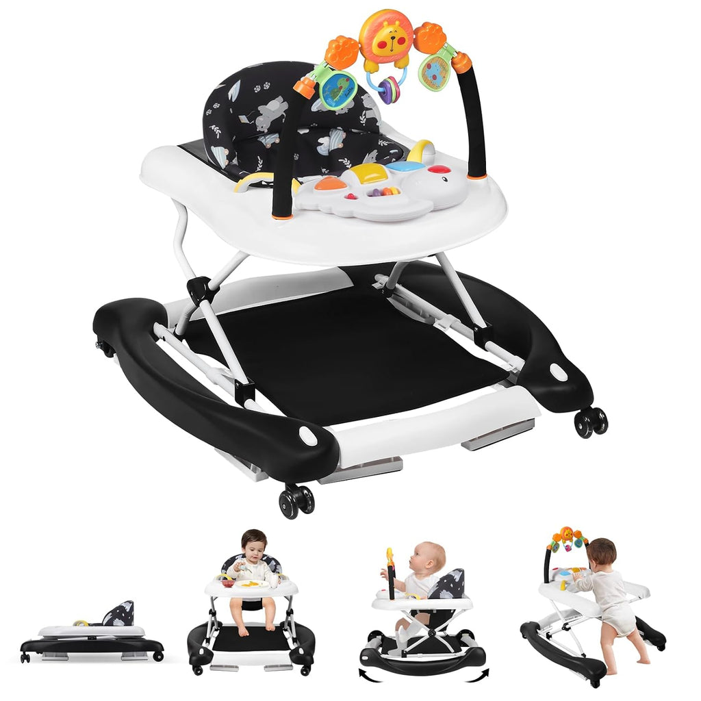 5 in 1 Foldable Baby Walker for Boys Girls Infant 6-12 Months | Walkers for Babies with Bouncer, Rocker, Feeding