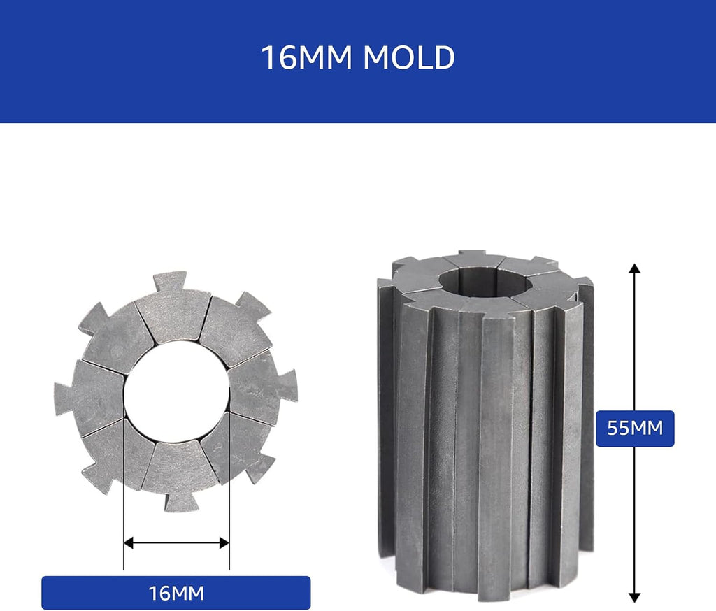 Hose Crimper Mold, Hydraulic High Pressure Hose Fitting Crimper Dies (16MM)