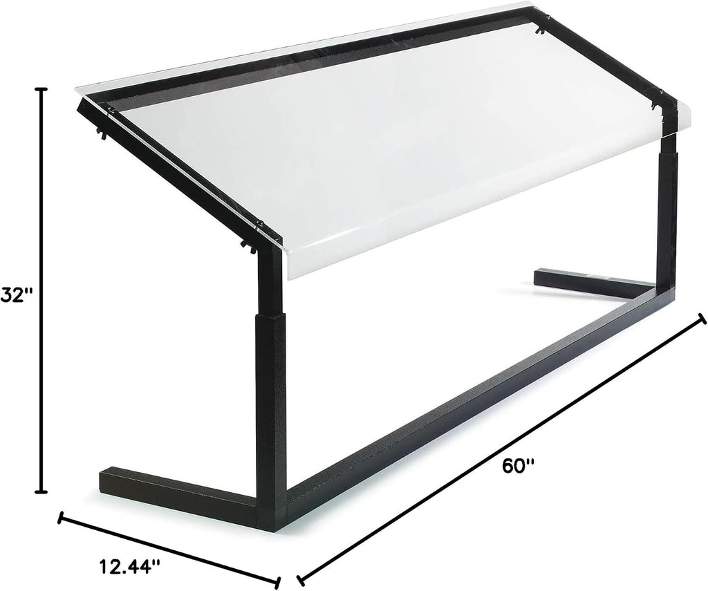 Buffet Bar Adjustable Sneeze Guard for Catering, Buffets, Restaurants, Plastic, 60 Inches, Black