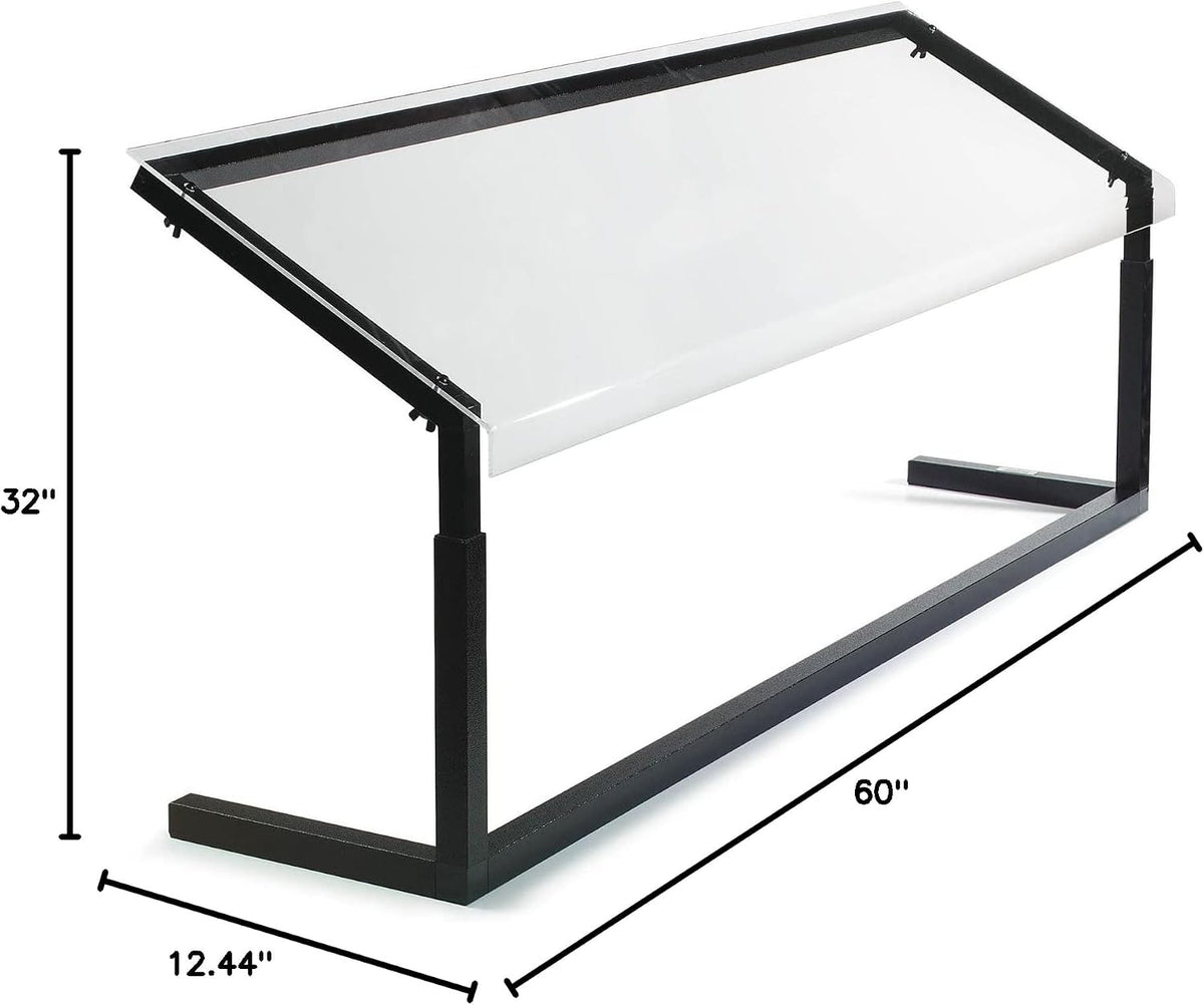 Buffet Bar Adjustable Sneeze Guard for Catering, Buffets, Restaurants, Plastic, 60 Inches, Black