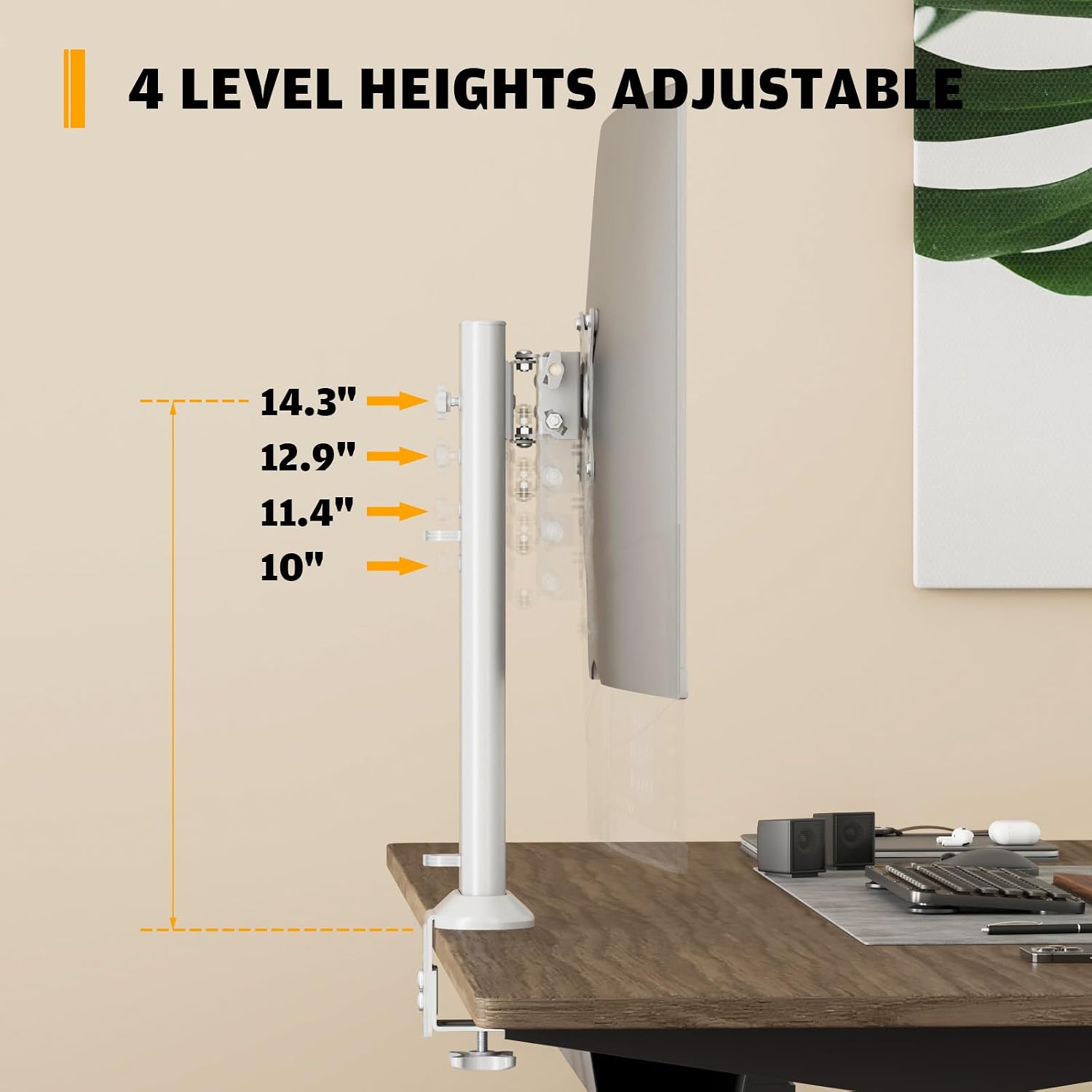 Single Desk Monitor Arm Mount Stand Fit for 13 inch to 32 inch Flat Curved Computer Screen with Swivel, Height