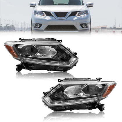 LED Headlight Assembly Fit for Nissan Rogue SV/S/SL 2014-2016, Sense/Exclusive/Advance 2014, [LED DRL] Driver &