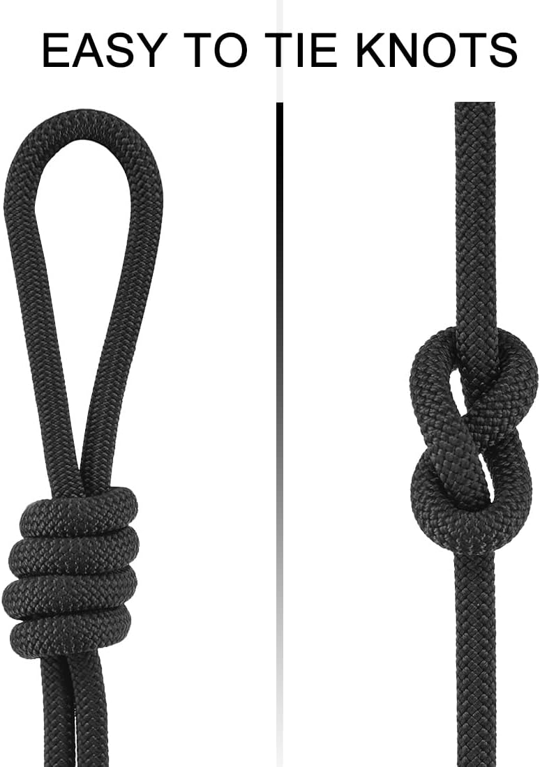 Static Climbing Rope - 8mm (5/16c) / 10mm (3/8”) Double Braid Accessory Cord for Rock,Hauling, Prusik, Survival