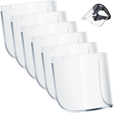 6 Pcs Face Shield Replacement Visors for Grinding, Aluminum Edge