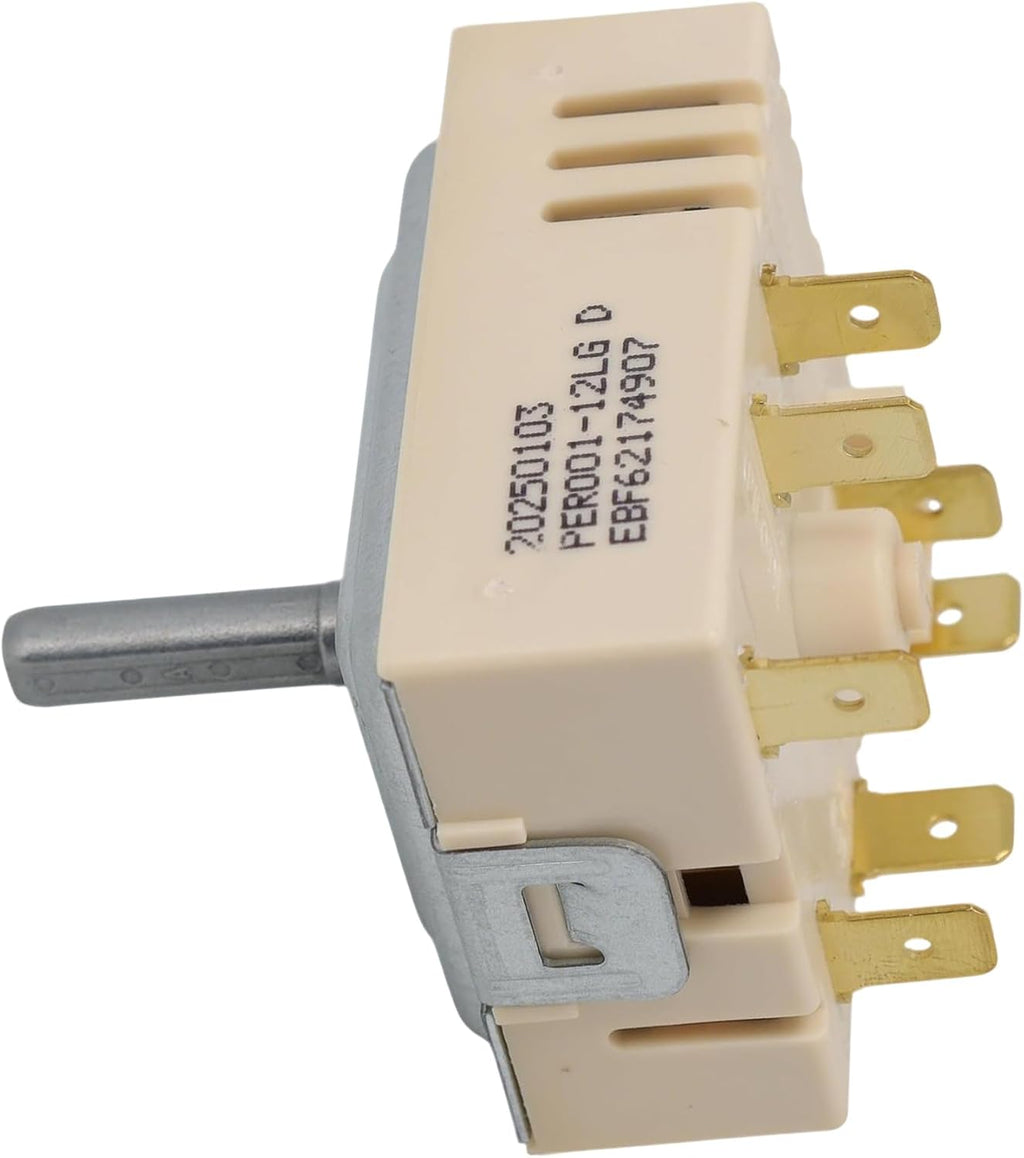 EBF62174907 / EBF62174904 / EBF62174902 Infinite Control Switch for Electric Range Surface Element, Replacement for PER001-125 D PER001-225 D AP7225541, Stove Burner Temperature Regulator