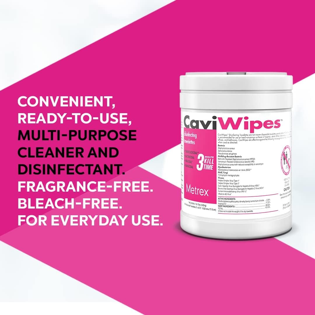 CaviWipes Disinfecting Wipes, 6x6.75 In, 160 Ct