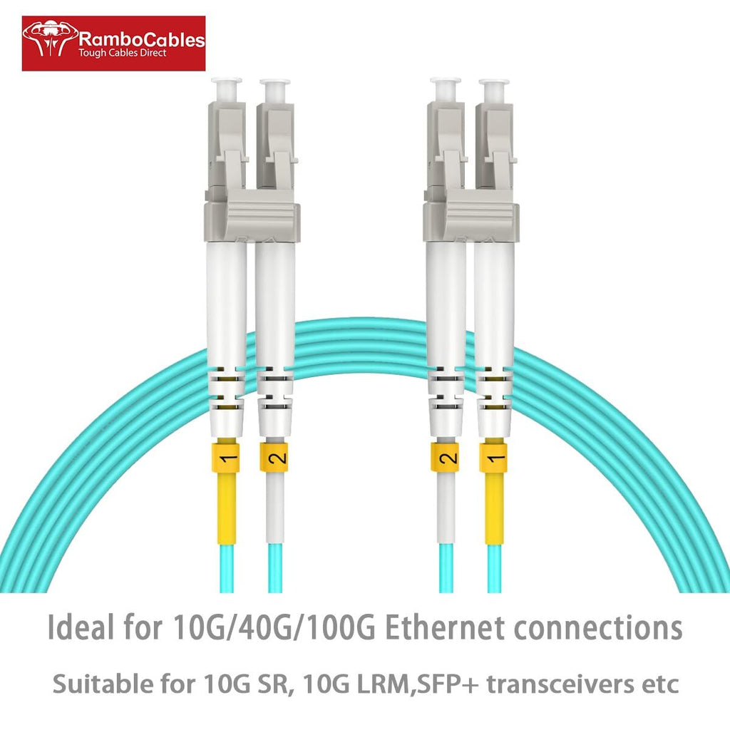OM4 Multimode LC to LC Fiber Patch Cable MMF, 10ft/3m, 4Pack