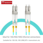 OM4 Multimode LC to LC Fiber Patch Cable MMF, 10ft/3m, 4Pack