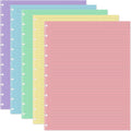 Letter Size Discbound Lined Refill Paper, 11 Disc Discbound, 5 Colors(20 Sheets/Color), Total 100Sheets / 200Pages