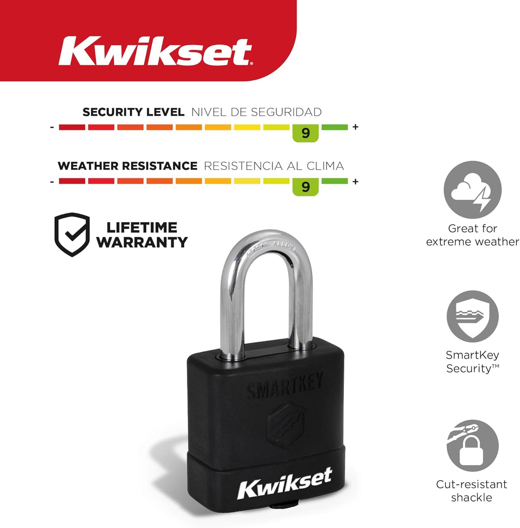 SmartKey Re-Keyable Laminated Steel Padlock with Weather Cover