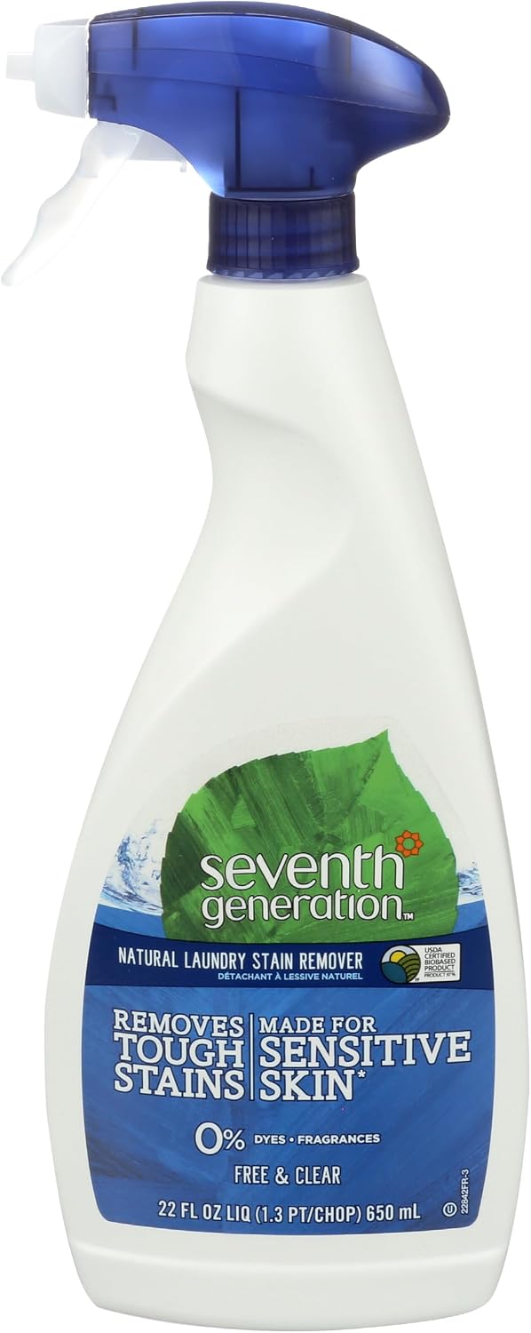 Natural Laundry Stain Remover, Free & Clear, 16 oz Spray Bottle