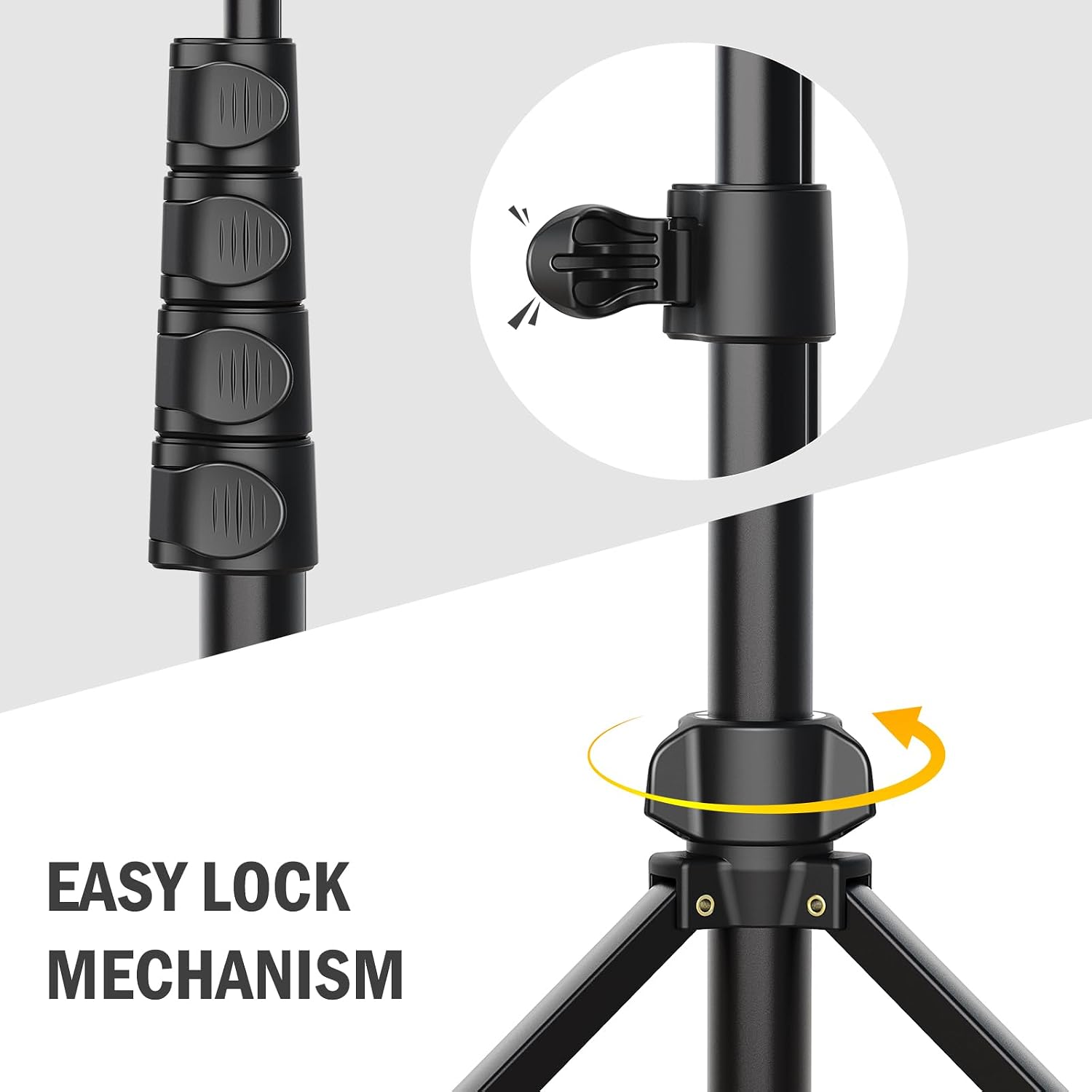 64” Tripod for Cell Phone & Camera, Phone Tripod with Remote and Phone Holder, Sturdy & Stable Height Adjustable