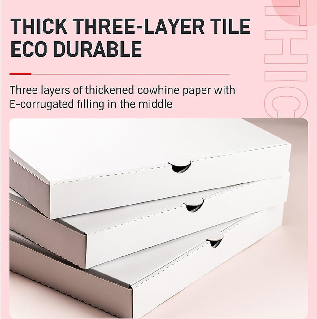 Pizza Boxes 10"x10" With Pizza Liners White Corrugated Pizza Containers