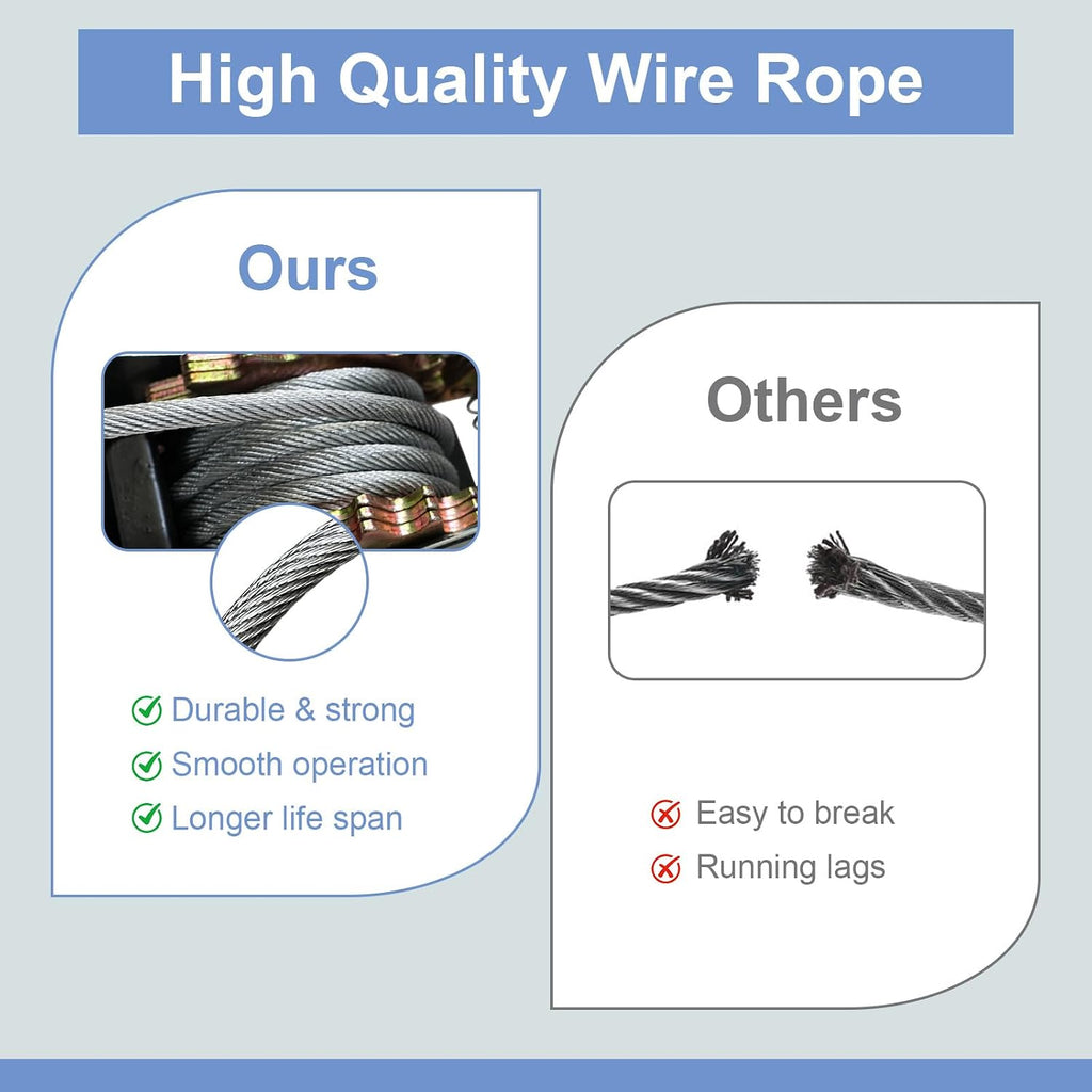 Come Along Winch 5 Ton Hand Winch 9.84Ft with 3 Hooks Heavy Duty Dual Ratchet Cable Winch Puller with Two 1"x8FT