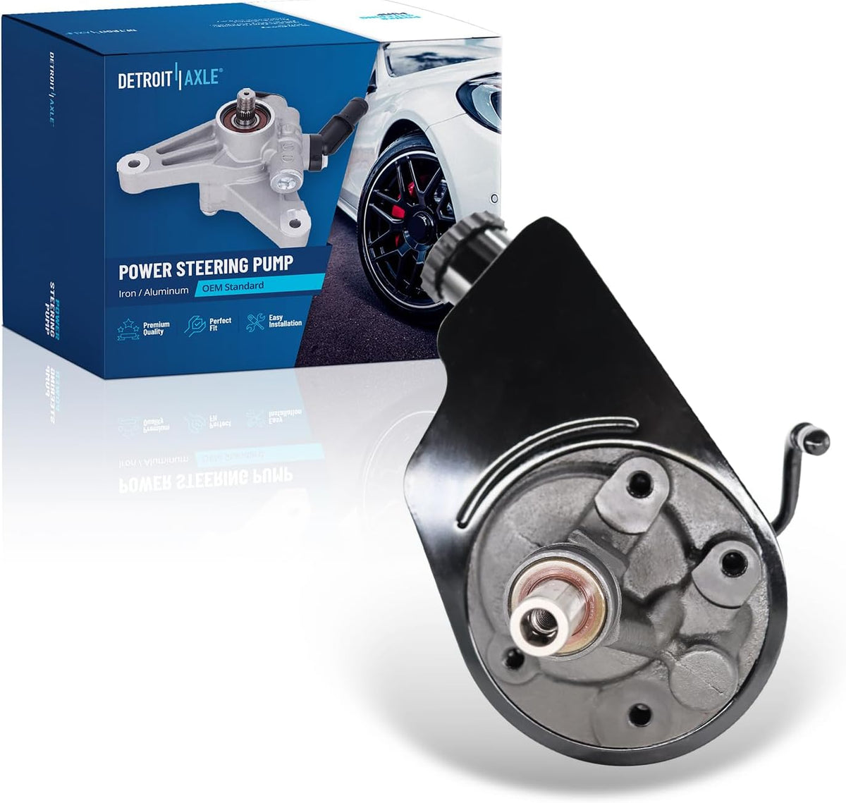 Detroit Axle - 6.6L Power Steering Pump for 2001-2010 Chevy Silverado 1500