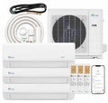 Mini Split Air Conditioner Heat Pump, White, Tri Zone, 28000 BTU