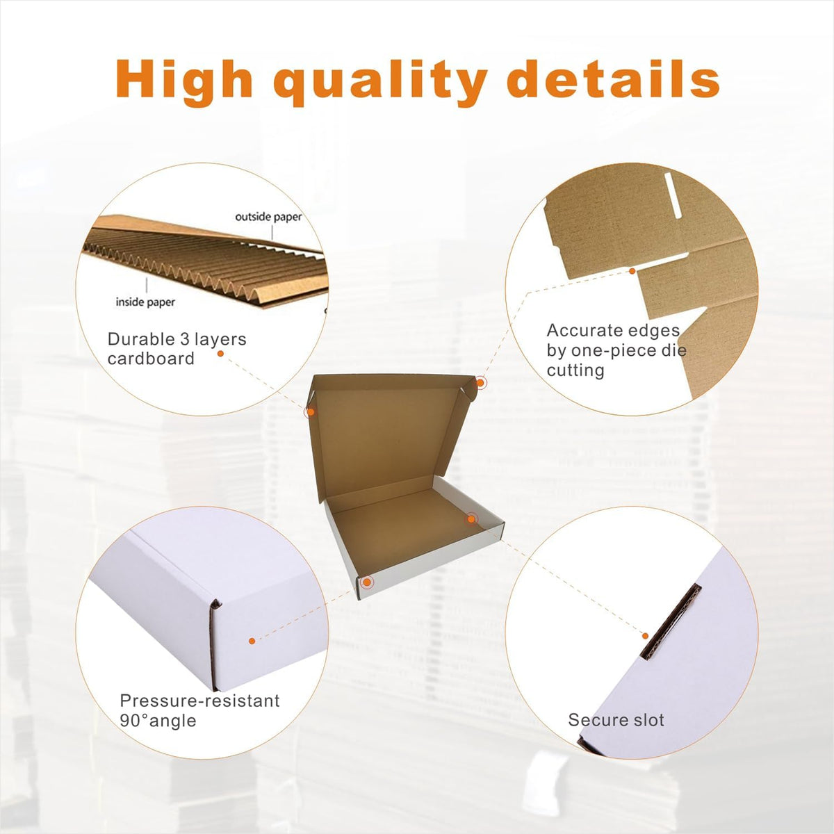 13x11x2'' Small Shipping Boxes 25 Pack, Corrugated Cardboard Mailers for Business, White (CM13112-25)