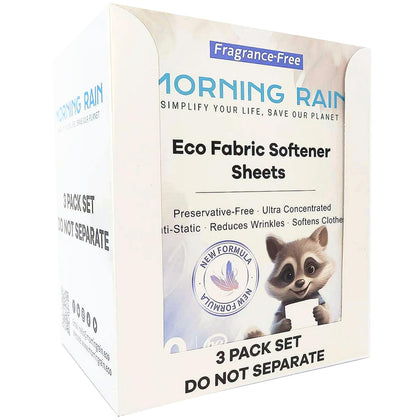 Eco Fabric Softener Sheets for Washing Machine - Fragrance-Free, Preservative-Free, Ultra-Concentrated - 90 Sheets