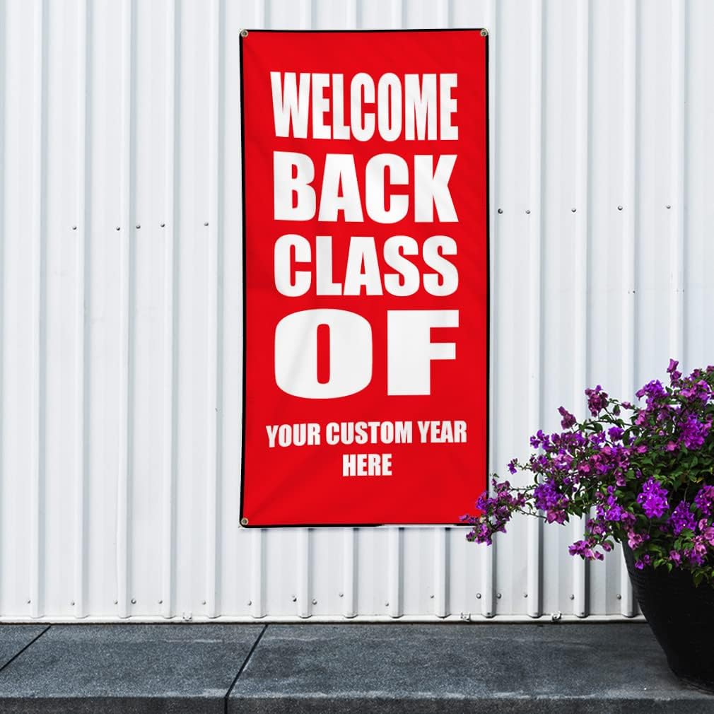 Custom Vertical Vinyl Banner Multiple Sizes Welcome Back! Class School Custom Personalized Business Outdoor