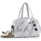 Women's Duffle Gym Bag, Carry-On Shoe Compartment for Weekender Overnight