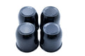 4 Push Through Black Wheel Center Caps Trailer Wheel Rims 3.25" Center Bore
