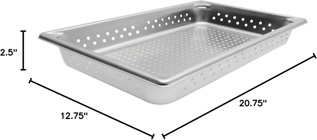 SuperPanV S/S Full Size x 2.5" D Perforated Steam Table Pan