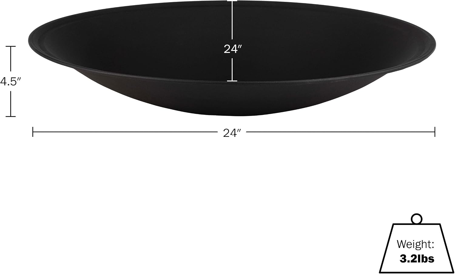 Fire Bowl - 24in Firepit Insert for DIY Fire Ring or Replacement - High Temp Finish - Firepits for Outside Wood
