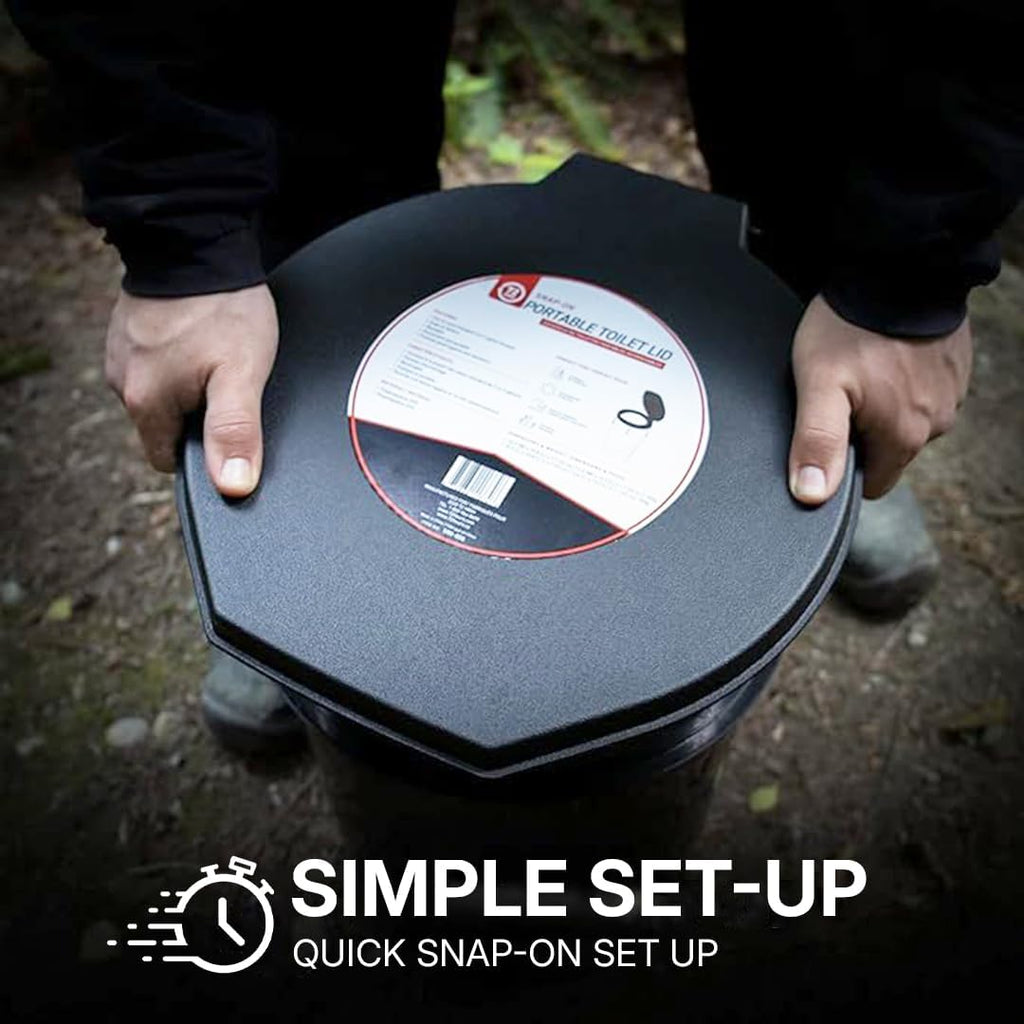 Premium Portable Camping Toilet Seat with Lid for 5 Gallon Buckets | Portable Toilet for Outdoor Camping, Hiking