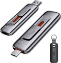 256GB Flash Drive SSD External, Push-Pull USB Drive up to 1000MB/s Dual Head, Thumb Drive-USB SSD Memory Stick for