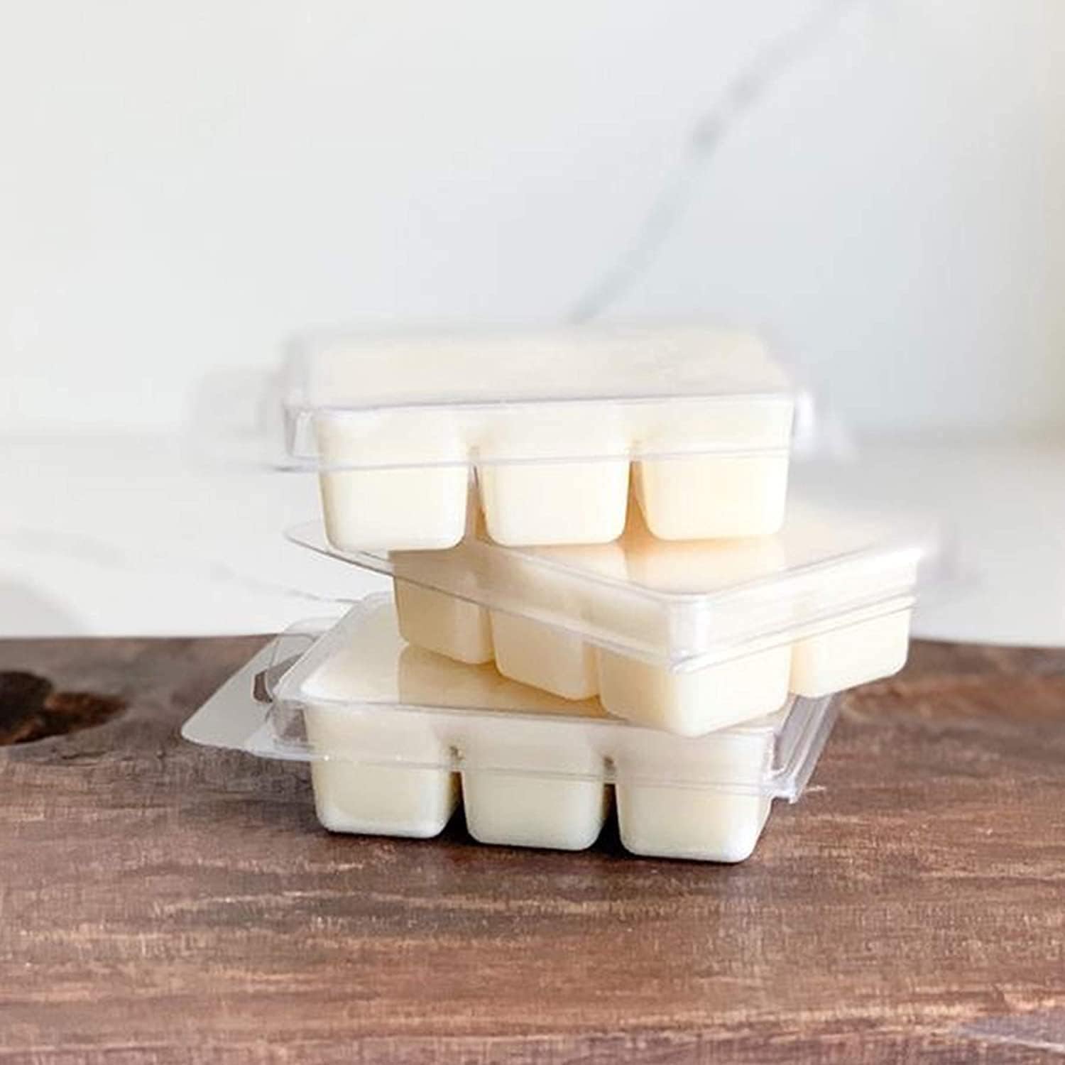 Wax Melt Molds - 100 Pack Clear Plastic Clamshells for Wickless Candles