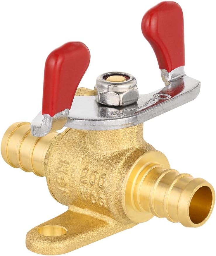 10Pcs EFIELD 1/2"Pex Ball Valve With Drop Ear,Butterfly Level(VALVE325-10)