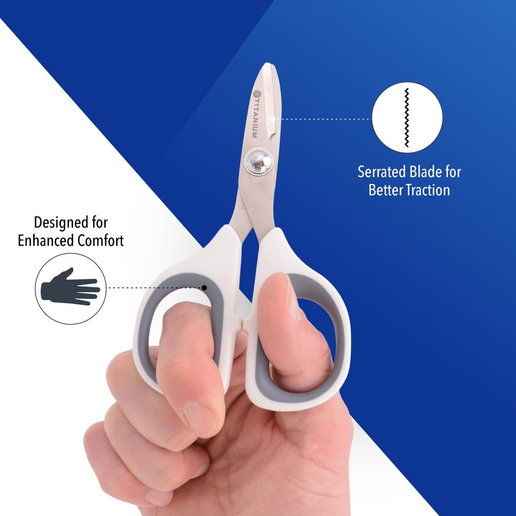 5.5" Rag Snips, Crafting, Quilting & Sewing Scissors for Fabric Cutting with Titanium-Bonded Blades