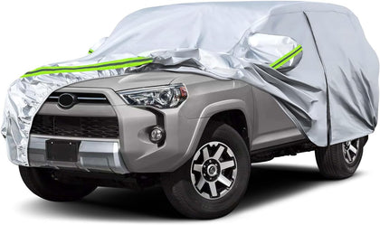 Waterproof Car Covers Replace for 2002-2024 Toyota 4Runner, 6 Layers Sliver All Weather Custom-fit Car Cover with