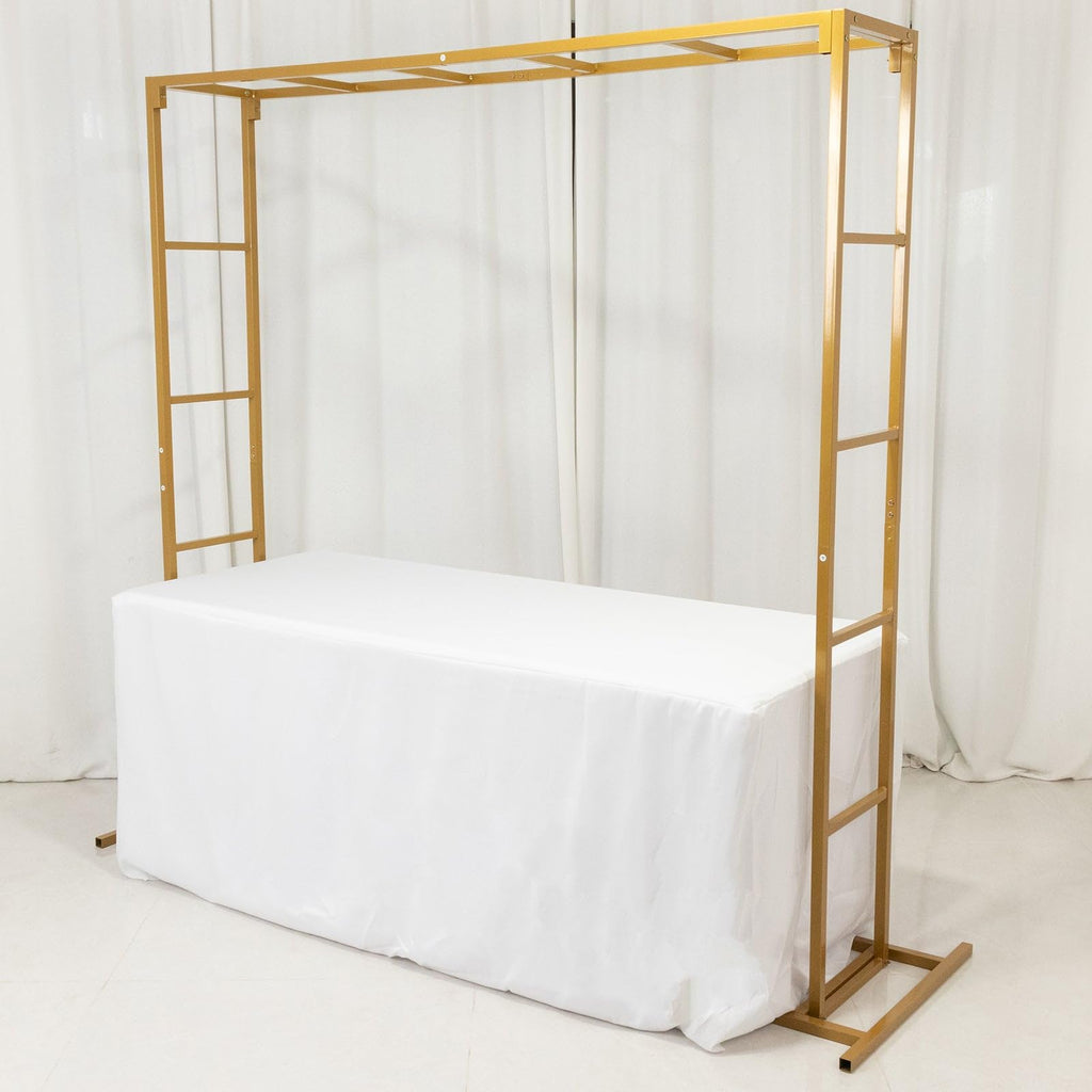Efavormart 6x6ft Gold Square Wedding Arch, Heavy Duty Double-Frame Metal Backdrop Stand, Rust-Proof Freestanding