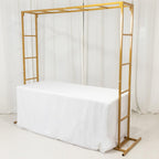 Efavormart 6x6ft Gold Square Wedding Arch, Heavy Duty Double-Frame Metal Backdrop Stand, Rust-Proof Freestanding
