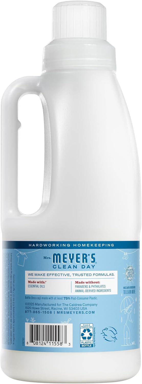 CLEAN DAY Liquid Fabric Softener, Rain Water, 32 fl oz