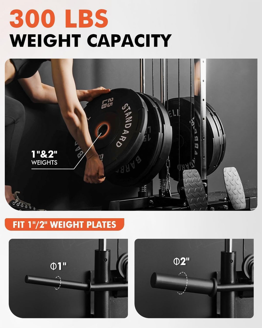 Wall Mount Cable Station, Cable Crossover Machine with Dual Pulley System and 19/27 Adjustable Positions for Home Gym