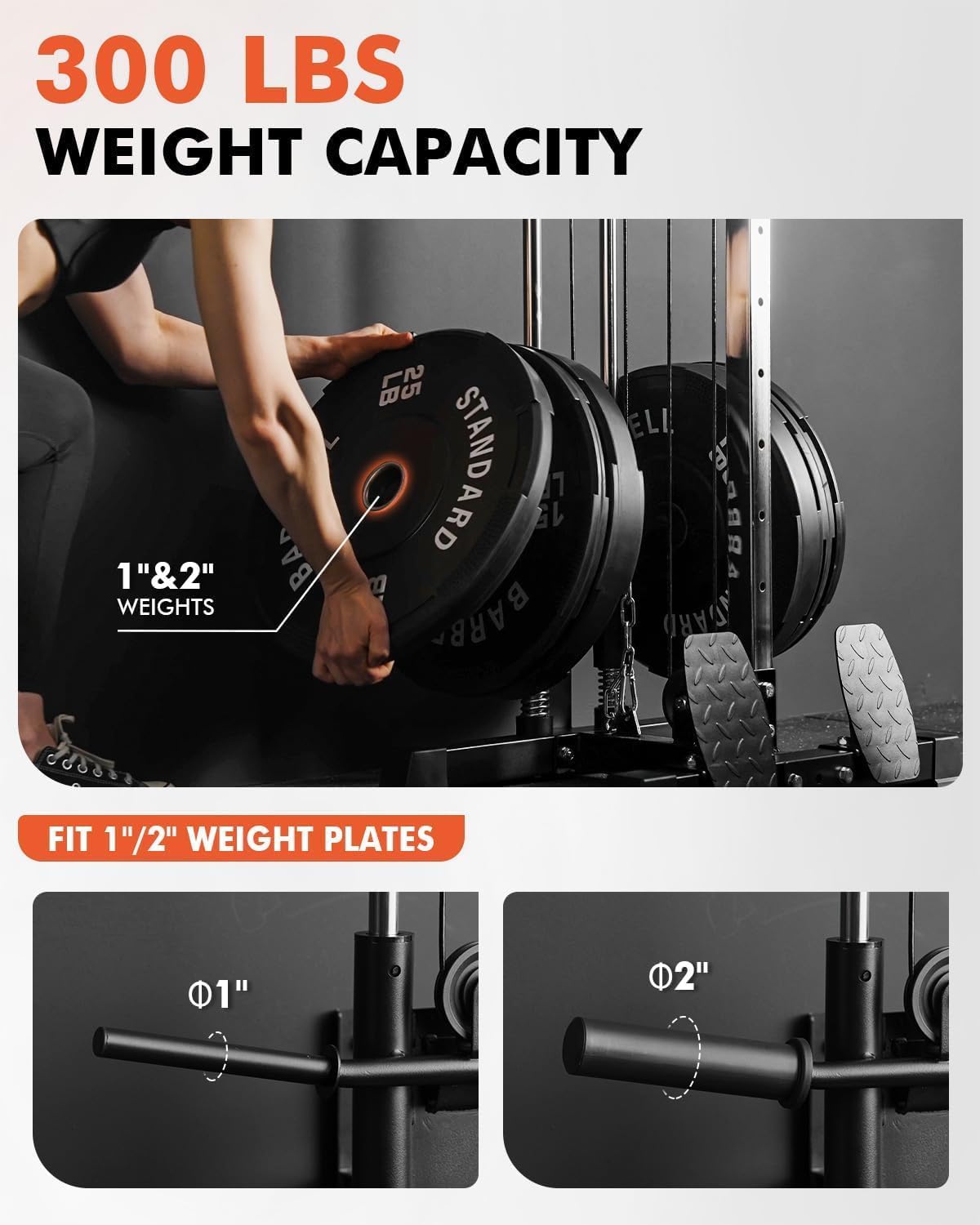 Wall Mount Cable Station, Cable Crossover Machine with Dual Pulley System and 19/27 Adjustable Positions for Home Gym