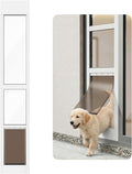 Dog Door for Sliding Glass Door, Adjustable Height 75 3/5" to 80", Aluminum Frame Sliding Door Dog Door Insert